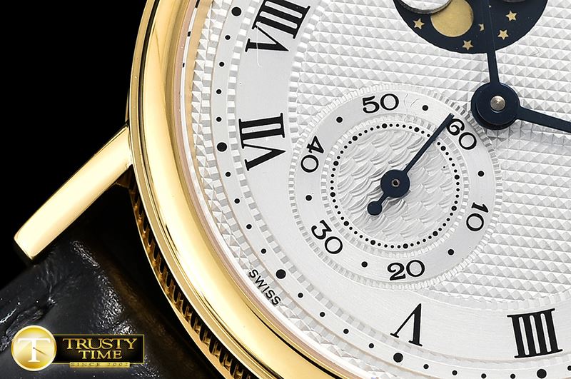 브레게 Classique MoonPhase Ref.3300 YG/LE White MY9015 Mod -BRE080A