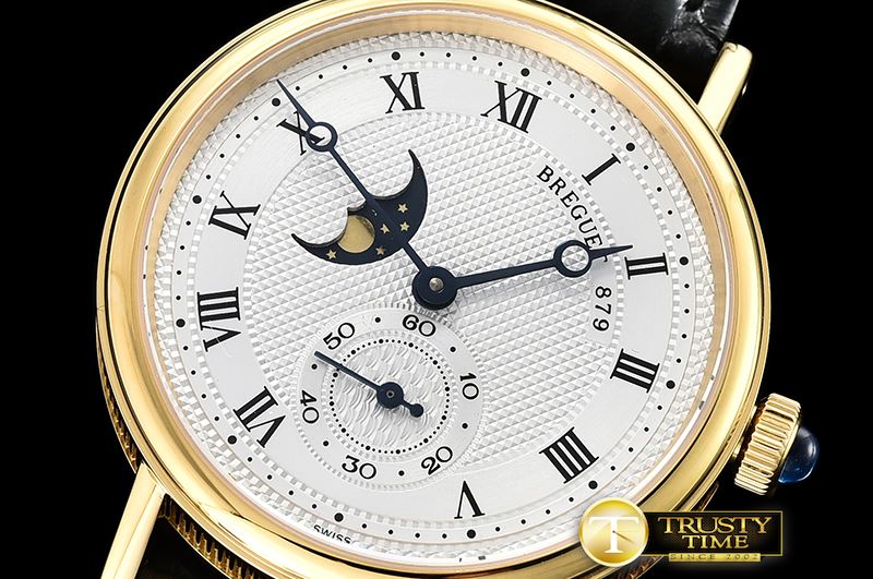 브레게 Classique MoonPhase Ref.3300 YG/LE White MY9015 Mod -BRE080A