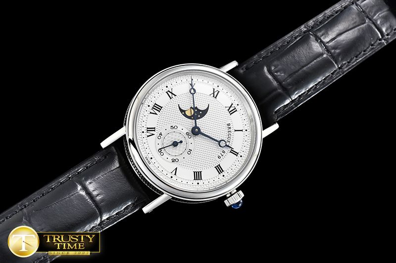 브레게 Classique MoonPhase Ref.3300 SS/LE White MY9015 Mod -BRE081