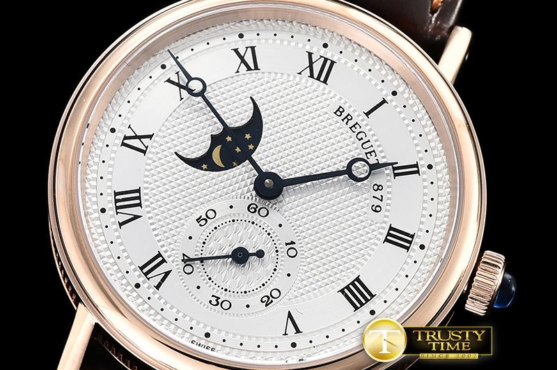 브레게 Classique MoonPhase Ref.3300 RG/LE White MY9015 Mod -BRE082