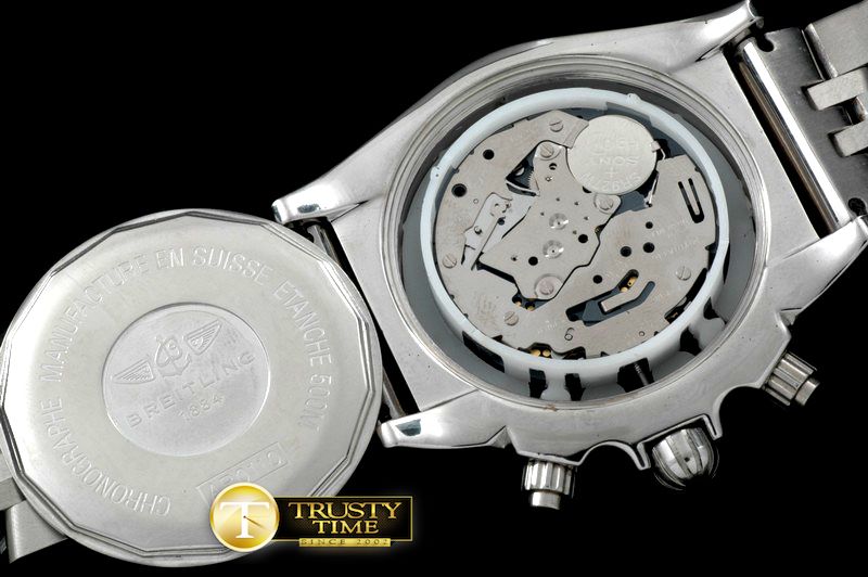 브라이틀링 Chronomat B01 SS/SS Blue/Yellow Stick Jap OS20 Qtz -BSW0274A