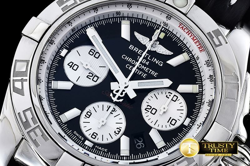 브라이틀링 Chronomat B01 SS/SS Black Sticks A7750 28800bph JF -BSW0317C
