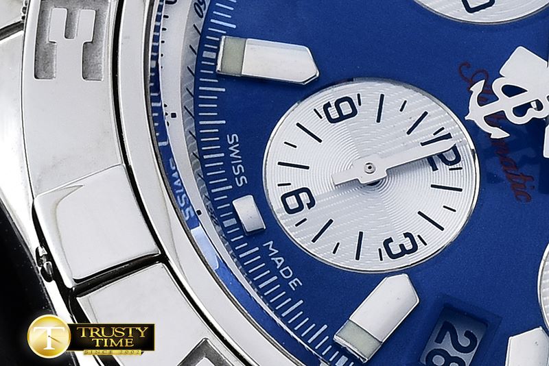 브라이틀링 Chronomat B01 SS/SS Blue Sticks A7750 28800bph JF -BSW0317D