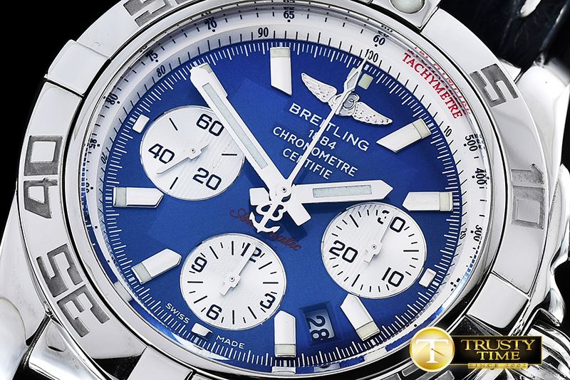 브라이틀링 Chronomat B01 SS/SS Blue Sticks A7750 28800bph JF -BSW0317D