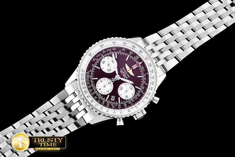 브라이틀링 Navitimer SS/SS Brown Asia 7750 Mod -BSW0321A