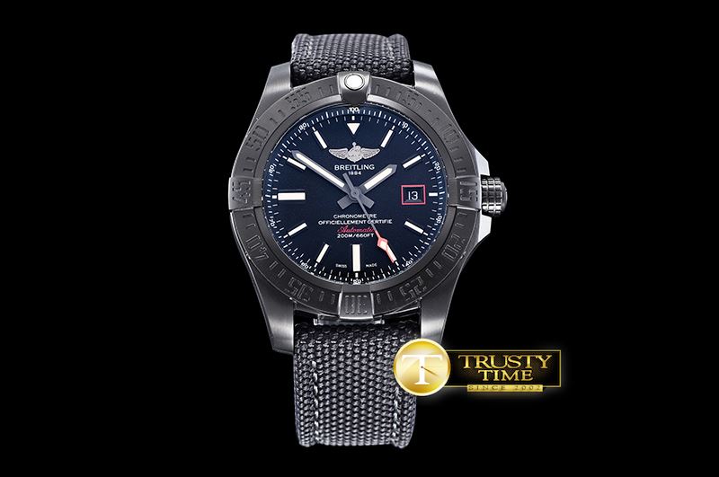 브라이틀링 Avenger BlackBird 44mm DLC/TI/NY Black A2824 -BSW0322