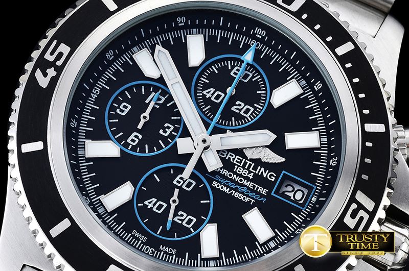 브라이틀링 Superocean Abyss 44 SS/SS Blk/Blue VK Quartz -BSW0323B