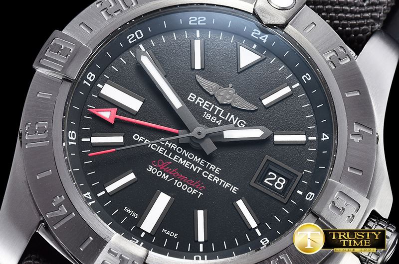 브라이틀링 Avenger II GMT BlackSteel DLC/TI/NY Black GF A2836 -BSW0336D