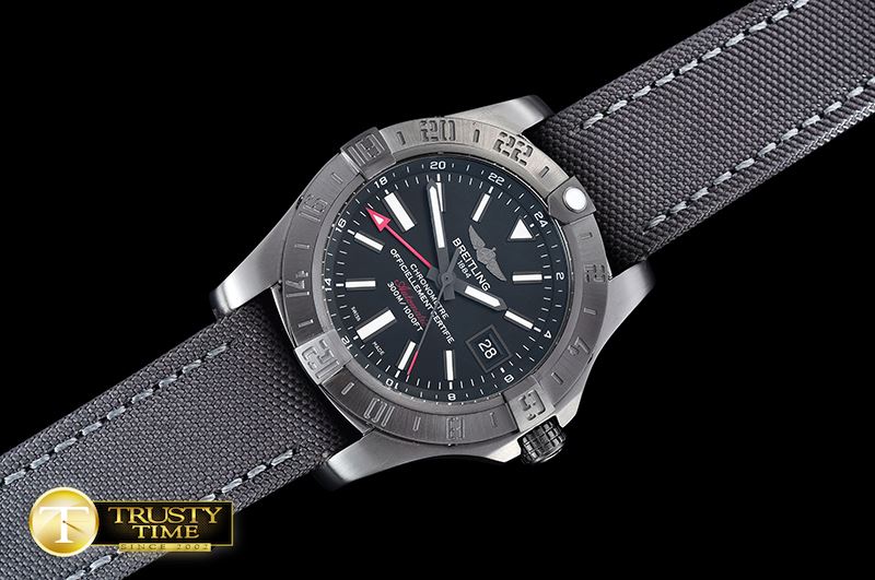 브라이틀링 Avenger II GMT BlackSteel DLC/TI/NY Black GF A2836 -BSW0336D
