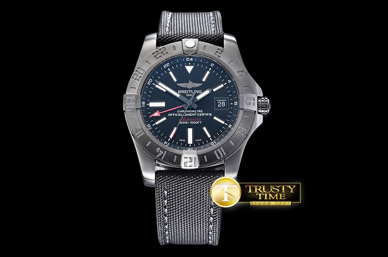 브라이틀링 Avenger II GMT BlackSteel DLC/TI/NY Black GF A2836 -BSW0336D