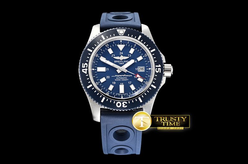 브라이틀링 SuperOcean 44 Stainless SS/RU Blue/Stk GF Asia 2824 -BSW0359C