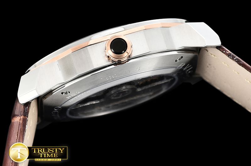 불가리 Octo Solotempo Automatic SS/LE White/RG Asia 23J Mod -BVG0066A