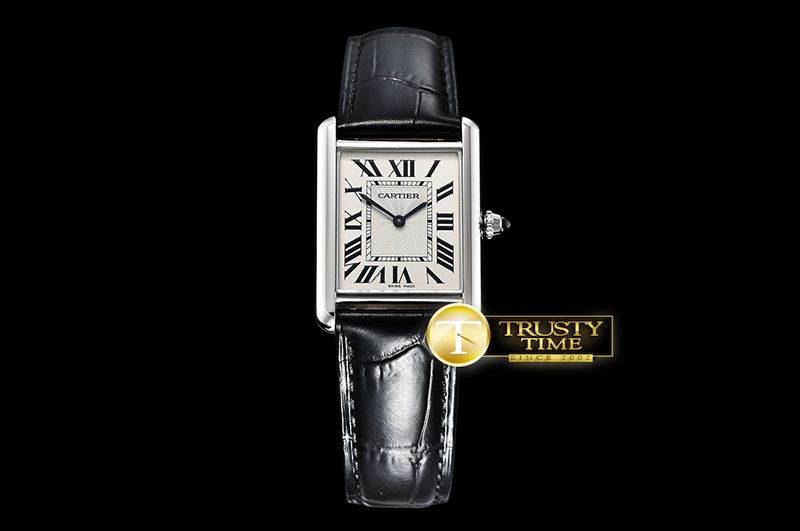 까르띠에 Cartier Tank Solo Mens SS/LE White XF Swiss Quartz -CAR0406A