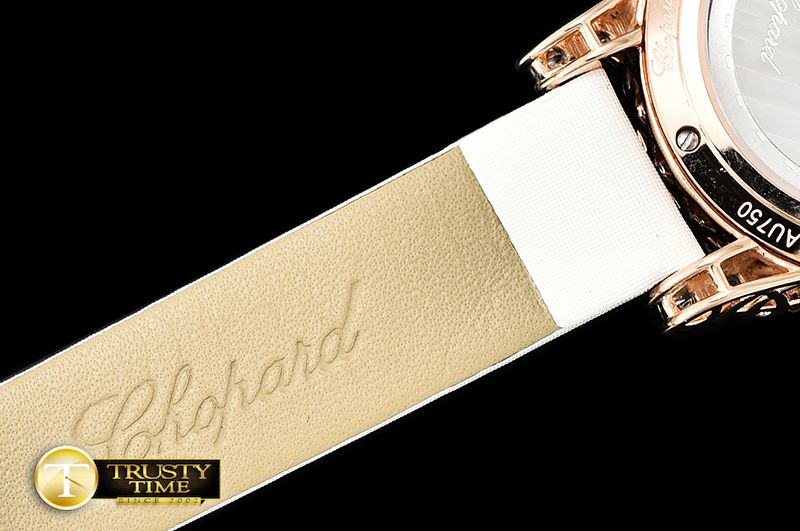 쇼파드 L'Heure Du Diamant Round RG/LE (White) Rose Gold MY9015 -CH138B