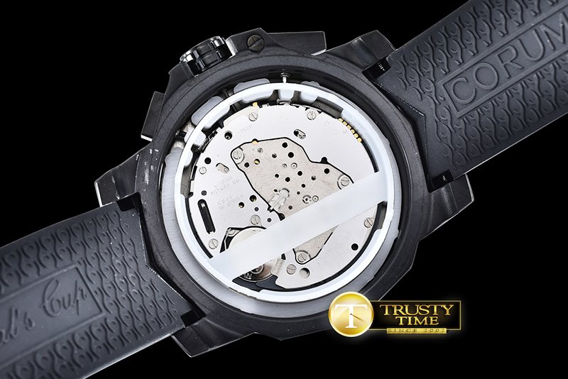 코럼 Admirals Cup Chronograph Left Hand PVD/RU Black Qtz -COR040K