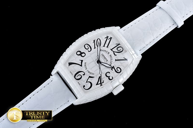 프랭크뮬러 Curvex Croco White CER/LE White Asia 2813 -FM0127A