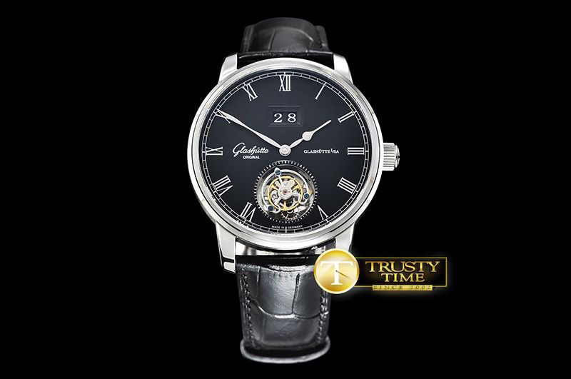 글라슈테 Senator Tourbillon SS/LE Black Roman Asia Tourbillon -GLA0041B