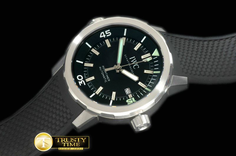 IWC 2013 Aquatime Auto SS/RU Black A2836 -IWC0264B