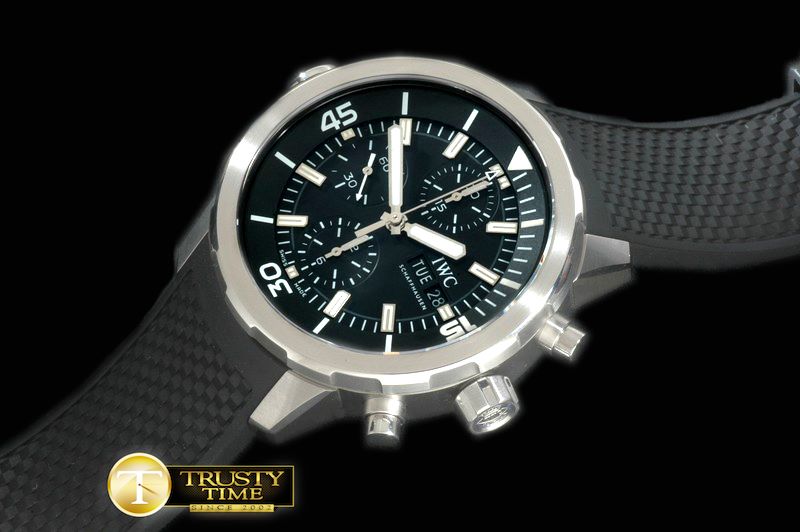 IWC 2014 Aquatimer Cousteau Diver SS/RU Black A7750 -IWC0272B