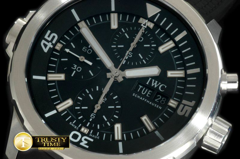 IWC 2014 Aquatimer Cousteau Diver SS/RU Black A7750 -IWC0272B