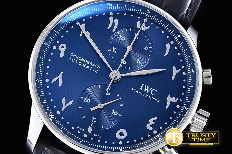 IWC Portuguese Chrono SS/LE Blue/Arabic Num YLF A7750 Mod -IWC0353A