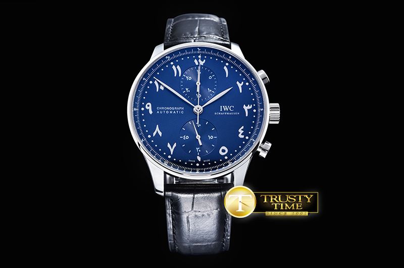 IWC Portuguese Chrono SS/LE Blue/Arabic Num YLF A7750 Mod -IWC0353A