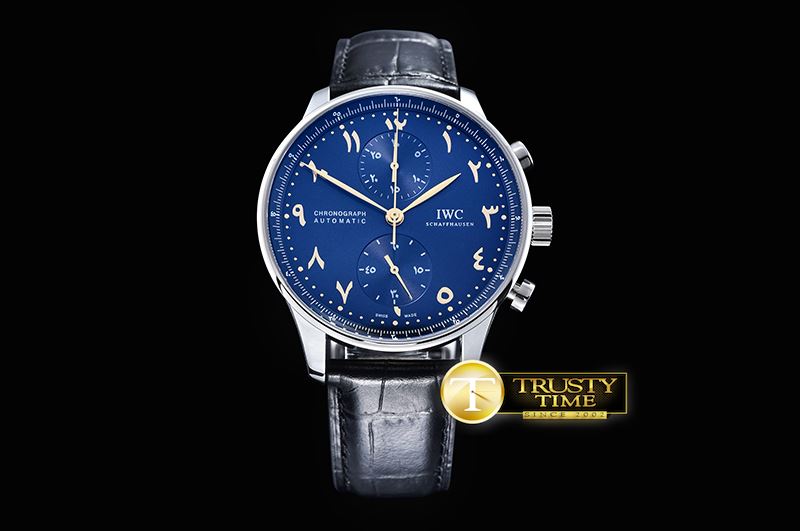 IWC Port. Chrono SS/LE Blue/Arabic Gold Num YLF A7750 Mod -IWC0353B