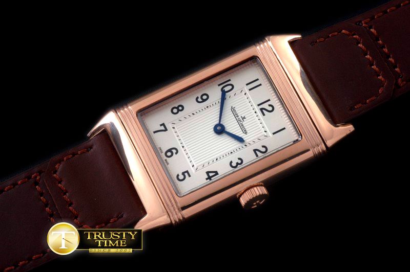 예거 르쿨트르 Reverso Classique RG/LE White Num Jap Qtz -JL078B