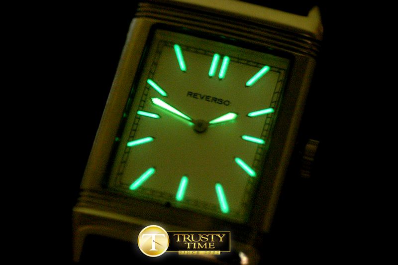 예거 르쿨트르 Reverso Classique SS/LE White Stk Jap Qtz -JL079A