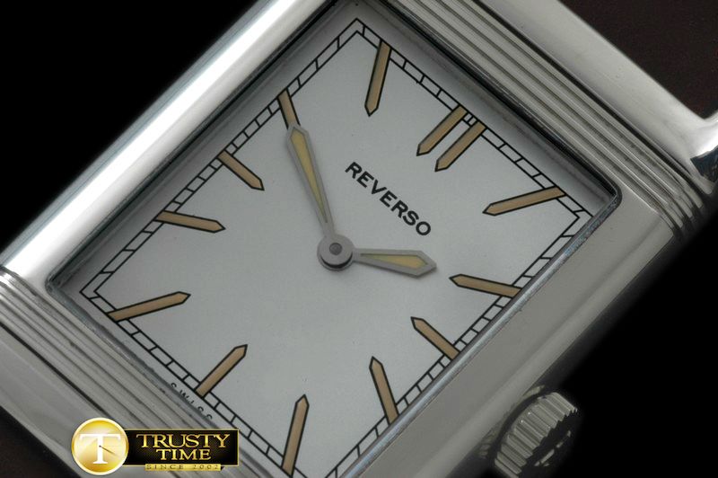 예거 르쿨트르 Reverso Classique SS/LE White Stk Jap Qtz -JL079A