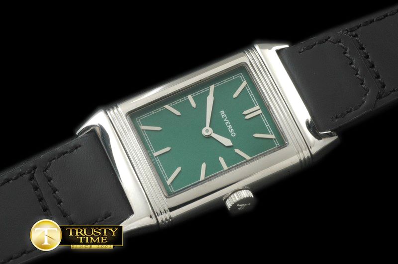 예거 르쿨트르 Reverso Classique SS/LE Green Stk Jap Qtz -JL079I