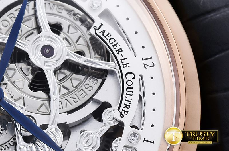 예거 르쿨트르 Master Skeleton Tourbillon RG/LE White Flying Tourbillo -JL091B
