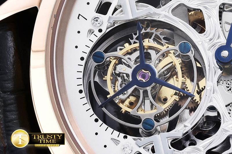 예거 르쿨트르 Master Skeleton Tourbillon RG/LE White Flying Tourbillo -JL091B
