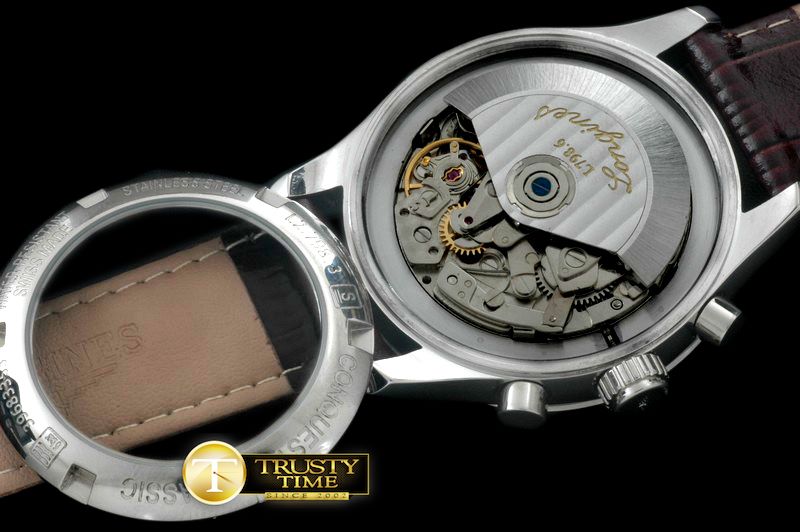 론진 Master Chrono/Calendar SS/LE White Asia 7751 -LON011A