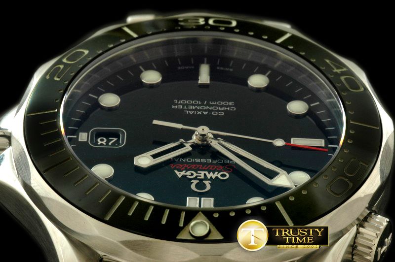 오메가 2012 Seamaster 300M Pro SS/SS Black Swiss Eta -OMG0262