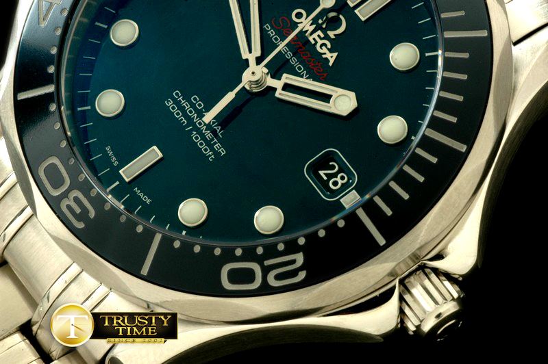 오메가 2012 Seamaster 300M Pro SS/SS Blue Swiss Eta -OMG0263