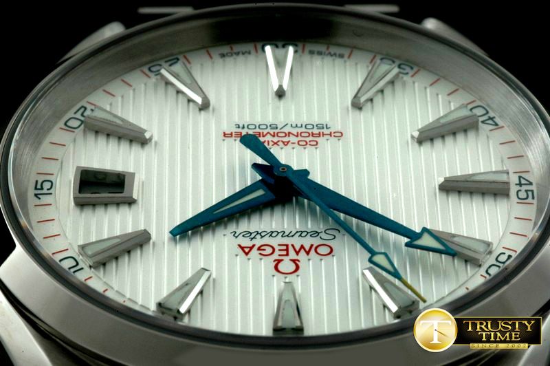 오메가 Aqua Terra Auto SS/SS White/Blue Swiss 2836 -OMG0273A