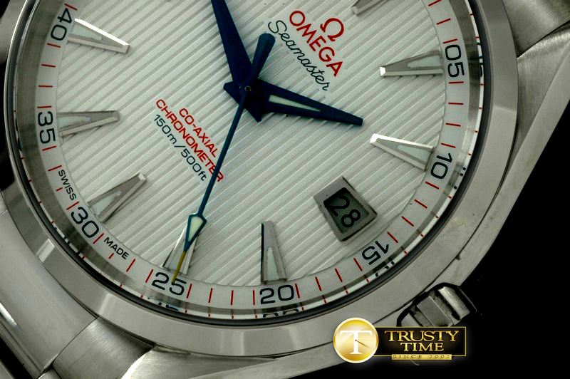 오메가 Aqua Terra Auto SS/SS White/Blue Swiss 2836 -OMG0273A