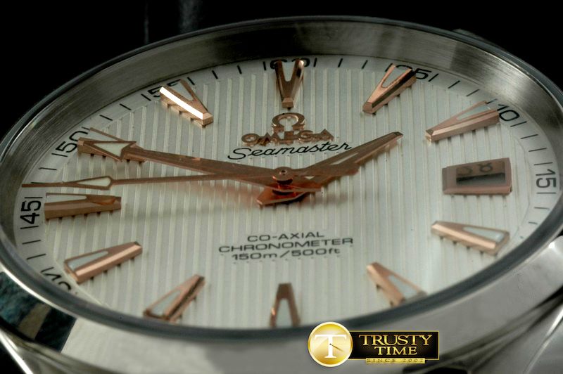 오메가 Aqua Terra Auto SS/LE White/RG Swiss 2836 -OMG0277A