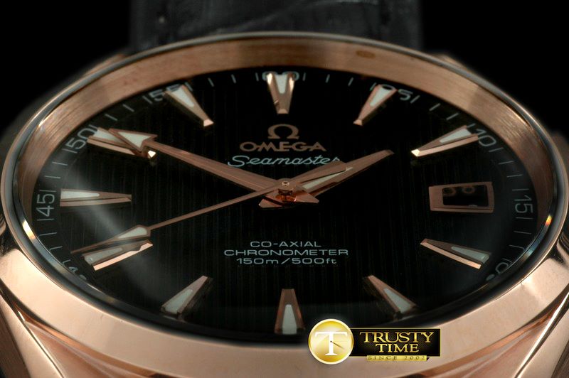 오메가 Aqua Terra Auto RG/LE Black Swiss 2836 -OMG0281A