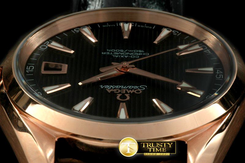 오메가 Aqua Terra Auto RG/LE Black Swiss 2836 -OMG0281A