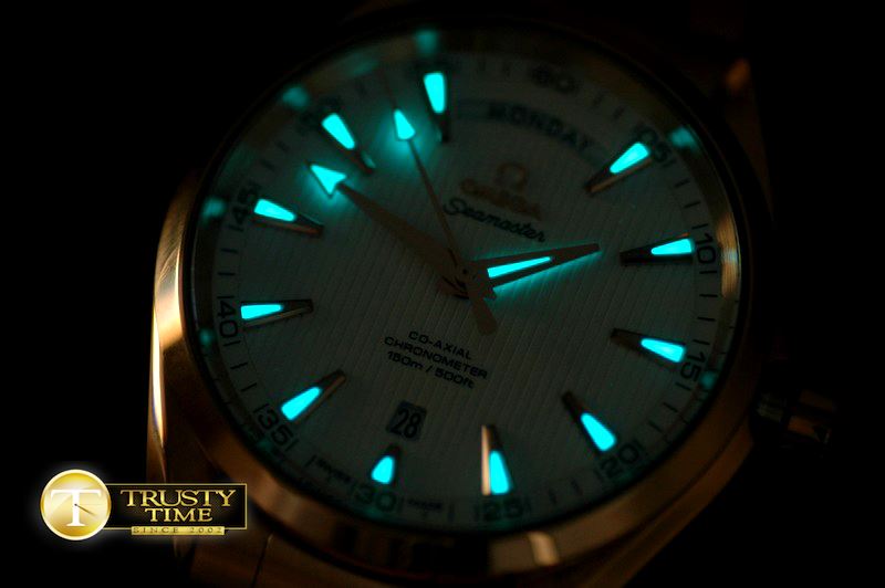 오메가 Aqua Terra Day/Date RG/RG White Swiss 2836 -OMG0303A