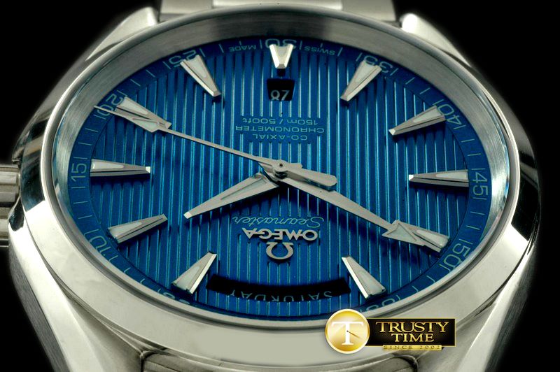 오메가 Aqua Terra Day/Date SS/SS Blue Swiss 2836 -OMG0304B