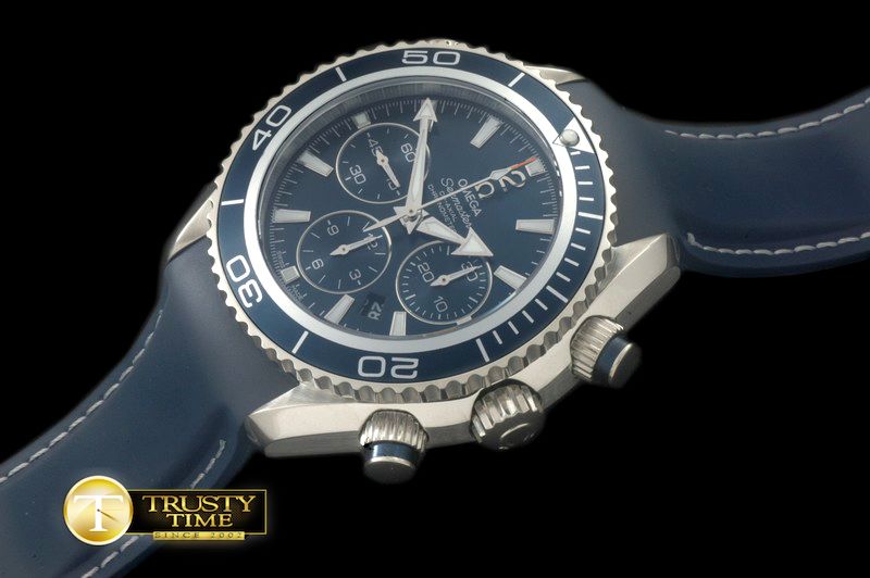 오메가 Planet Ocean 45.5 Chrono SS/RU Blue 7753 -OMG0374B