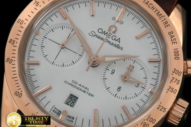 오메가 Speedmaster Moon Watch RG/LE White Stick A7750 -OMG0375B