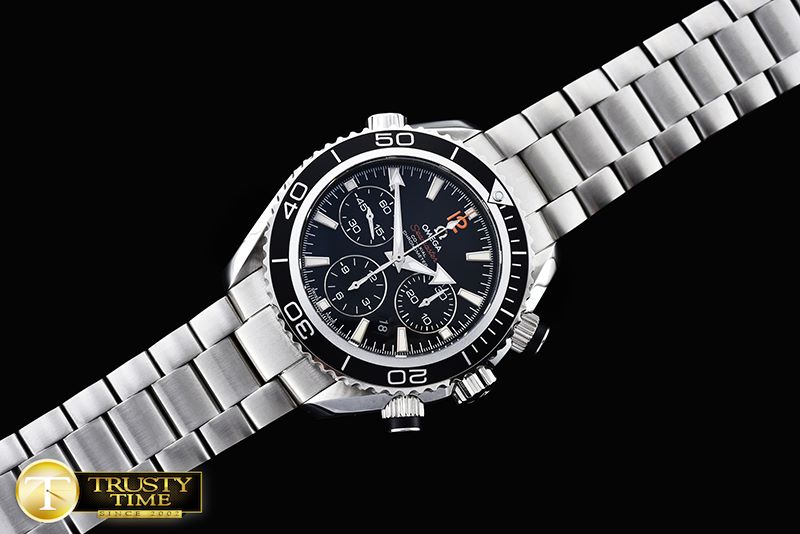 오메가 Planet Ocean Chrono SS/SS Black JHF A7750 -OMG0457B