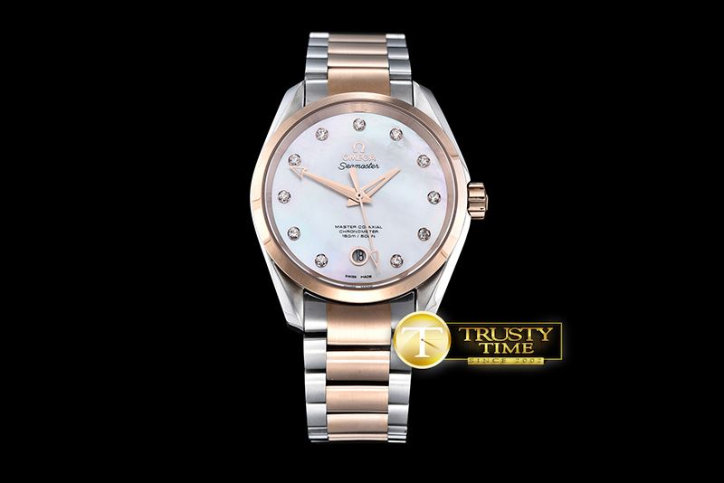 오메가 Aqua Terra 38mm RG/SS Wht MOP JHF A2836 Mod8501 -OMG0462C