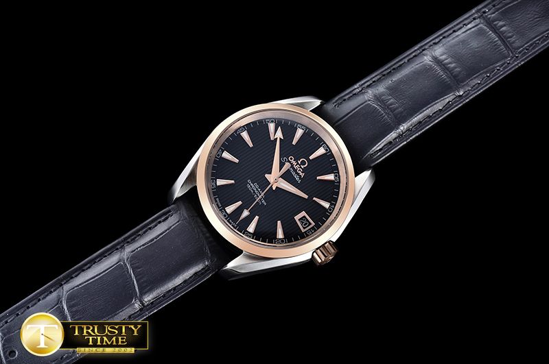 오메가 Aqua Terra 38mm RG/SS/LE Black A2836 Mod8500 JHF -OMG0464F