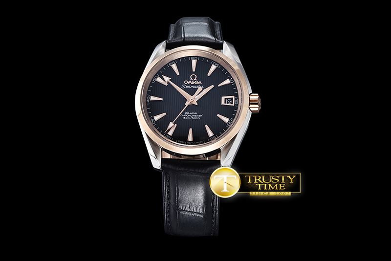 오메가 Aqua Terra 38mm RG/SS/LE Black A2836 Mod8500 JHF -OMG0464F