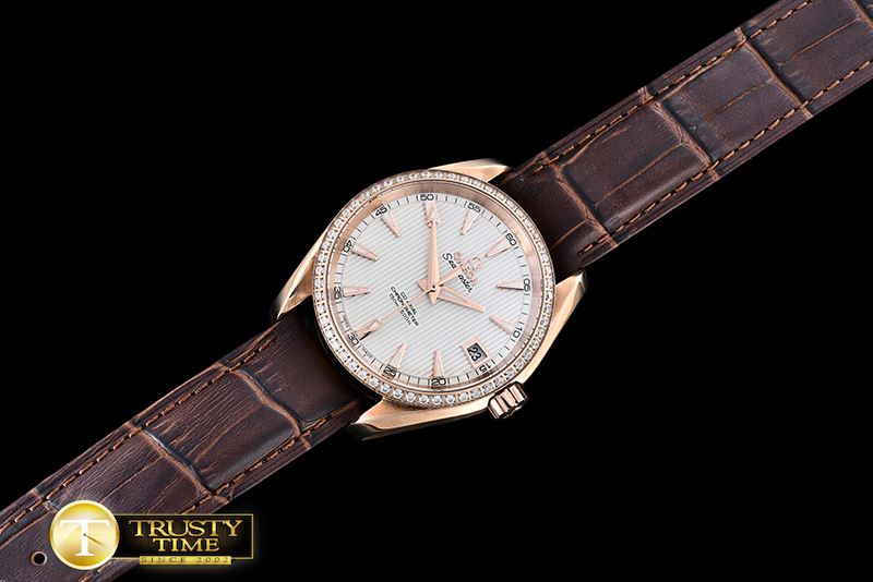 오메가 Aqua Terra 38mm RG/LE White Diam A2836 Mod8500 JHF -OMG0464H